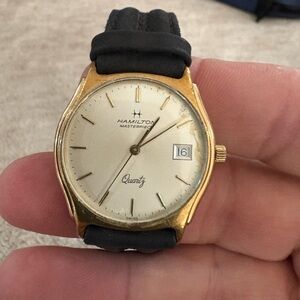 Hamilton Masterpiece Gold and Black Watch